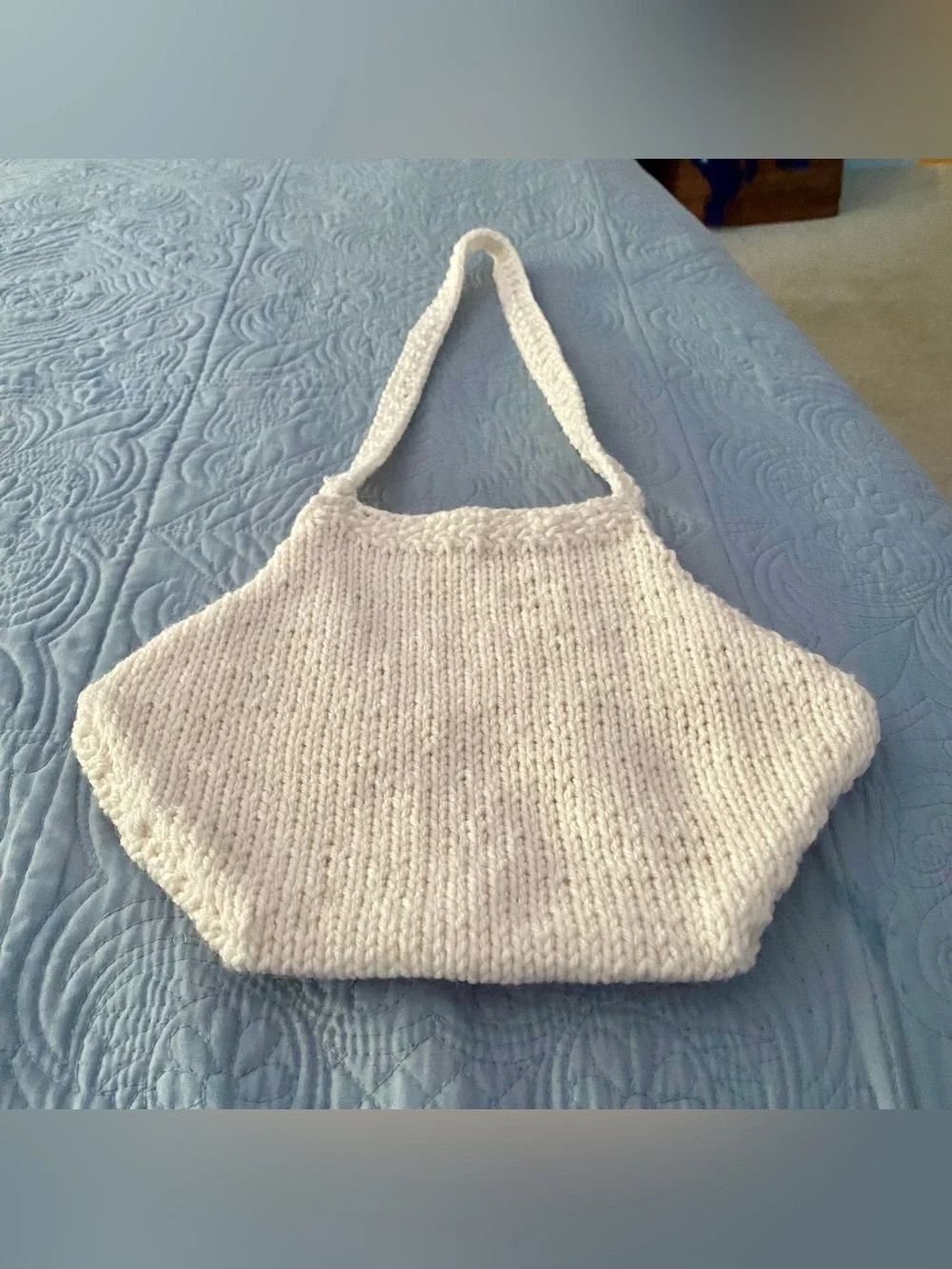 Hand-Knit Cream Women's Tote Bag NWT